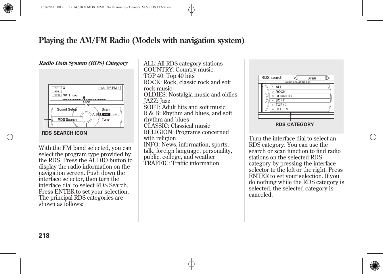 Acura 2012 MDX User Manual | Page 225 / 617
