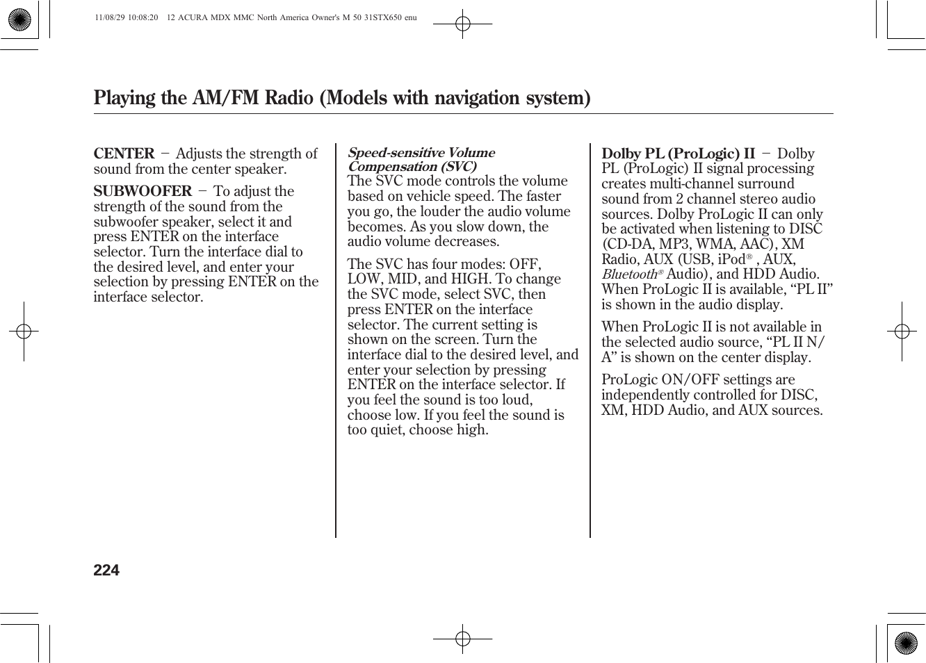 Acura 2012 MDX User Manual | Page 231 / 617