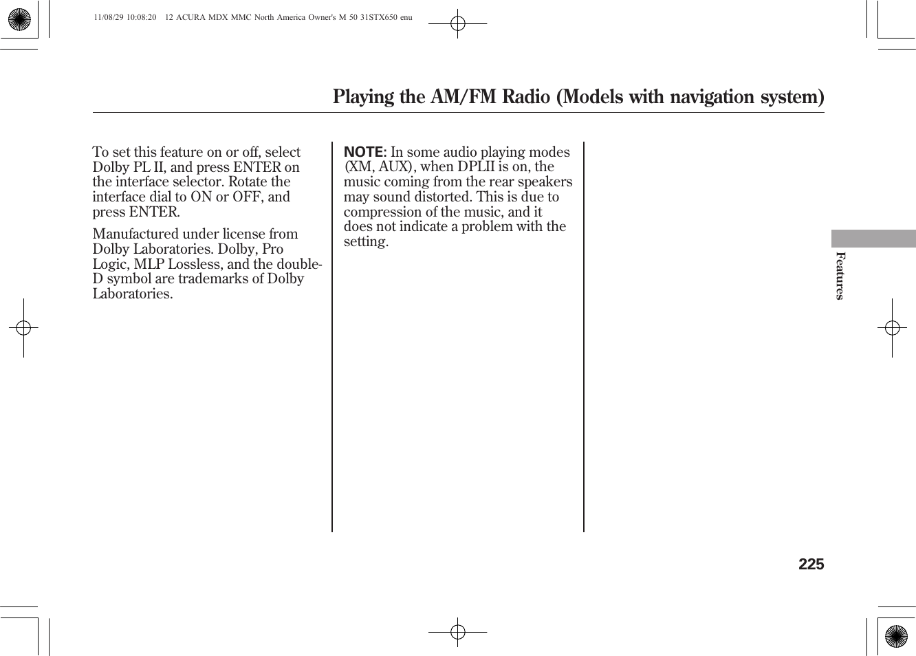 Acura 2012 MDX User Manual | Page 232 / 617