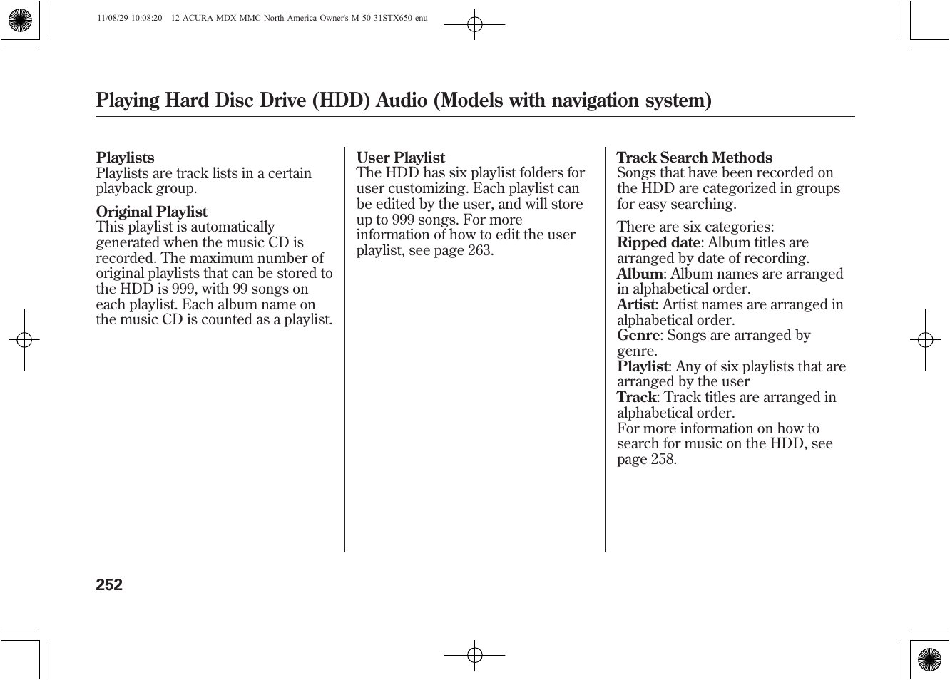 Acura 2012 MDX User Manual | Page 259 / 617