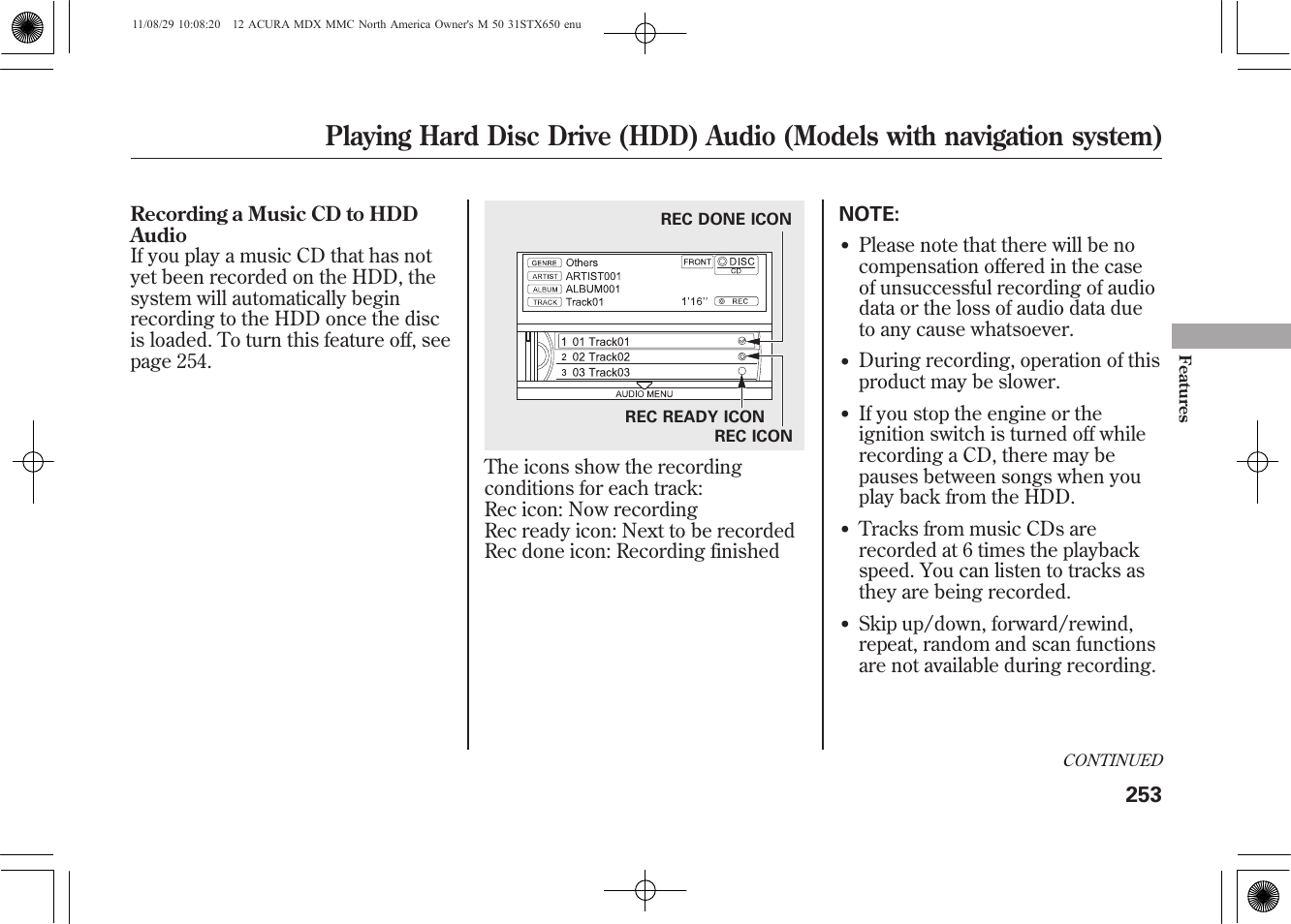 Acura 2012 MDX User Manual | Page 260 / 617