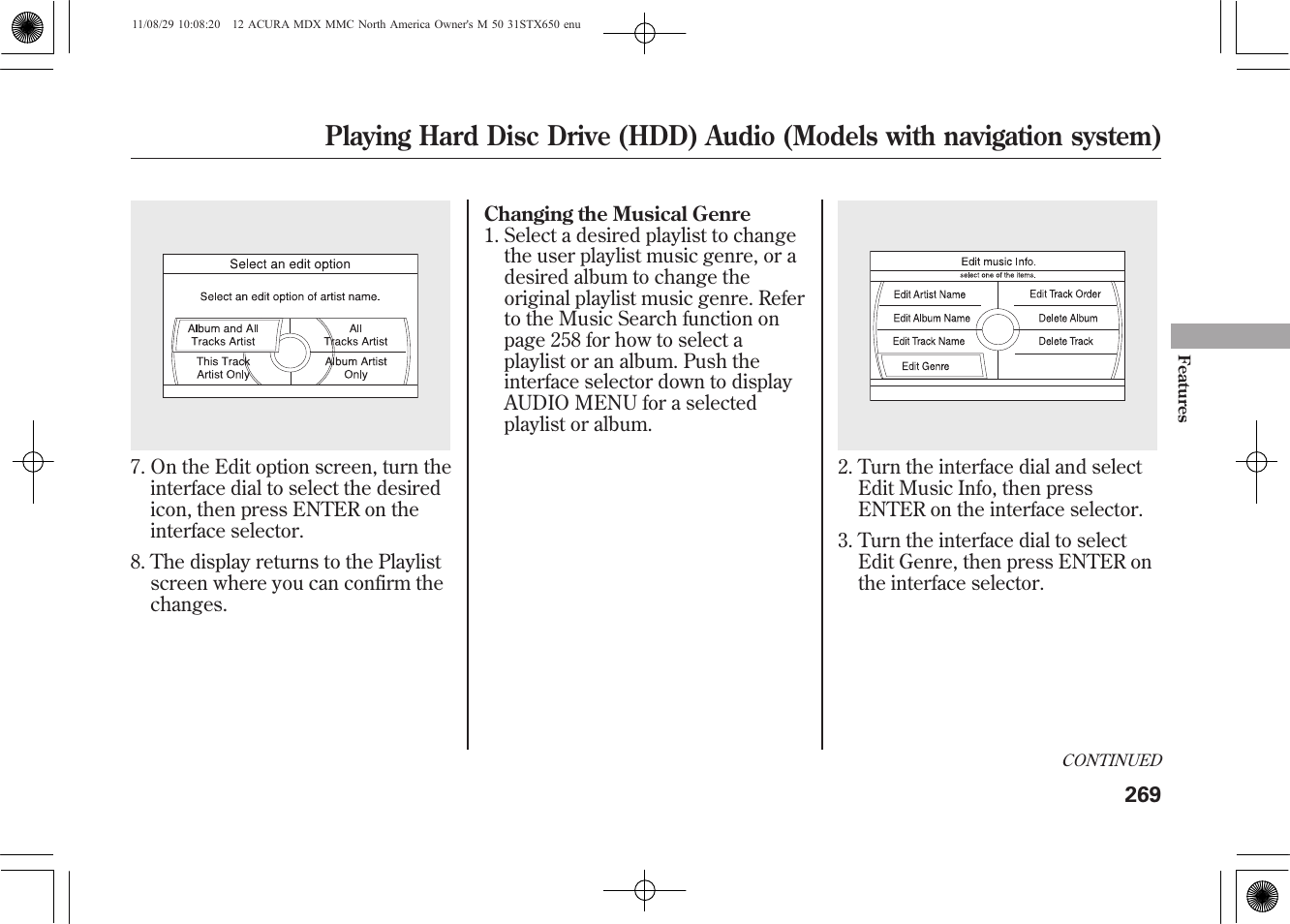 Acura 2012 MDX User Manual | Page 276 / 617