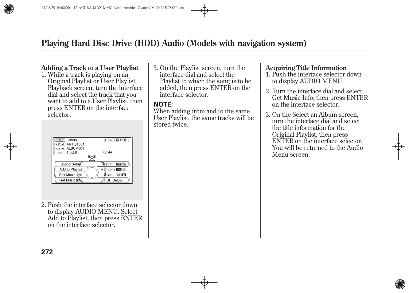 Acura 2012 MDX User Manual | Page 279 / 617
