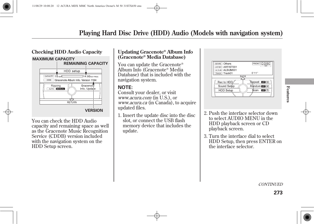 Acura 2012 MDX User Manual | Page 280 / 617
