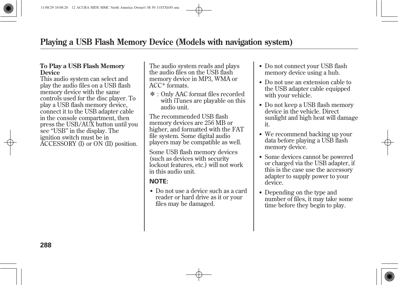Acura 2012 MDX User Manual | Page 295 / 617