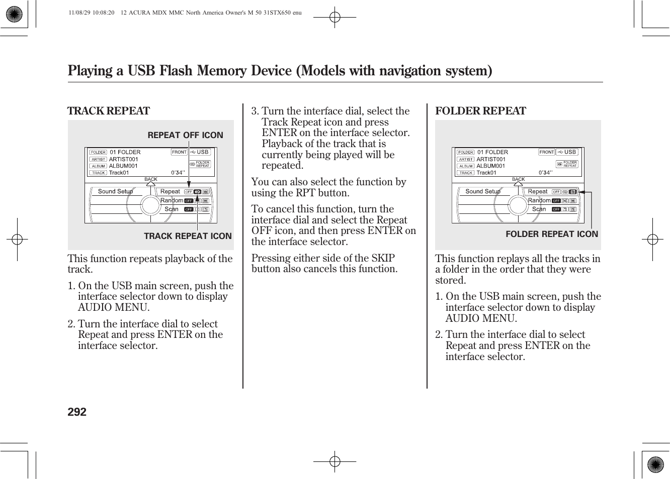 Acura 2012 MDX User Manual | Page 299 / 617