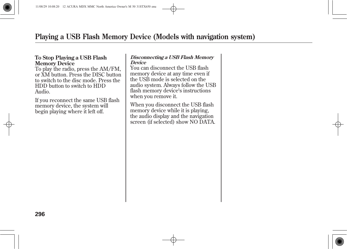 Acura 2012 MDX User Manual | Page 303 / 617