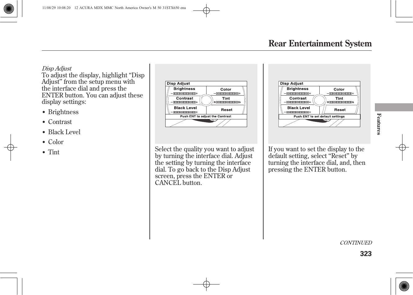 Rear entertainment system | Acura 2012 MDX User Manual | Page 330 / 617