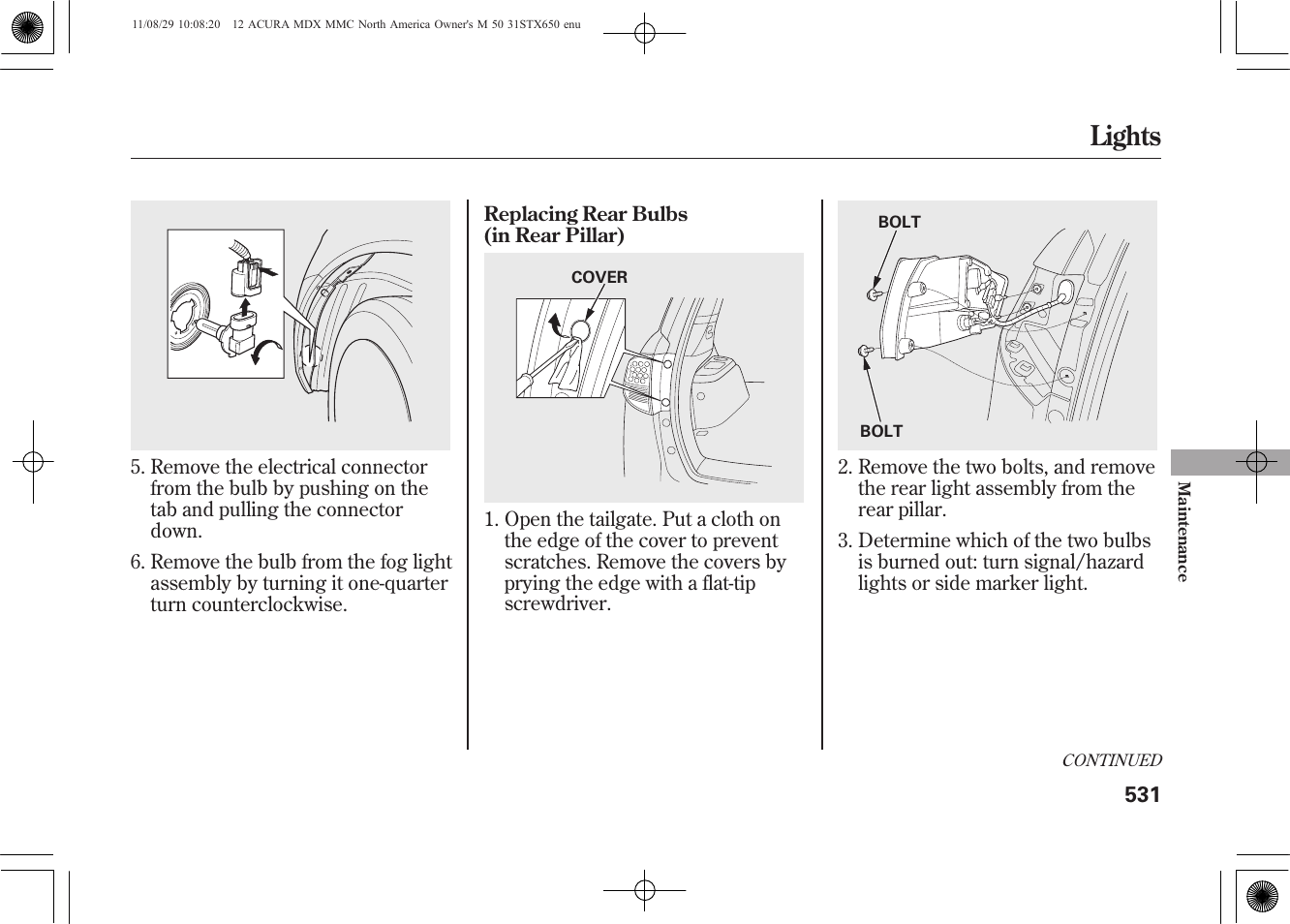Lights | Acura 2012 MDX User Manual | Page 538 / 617