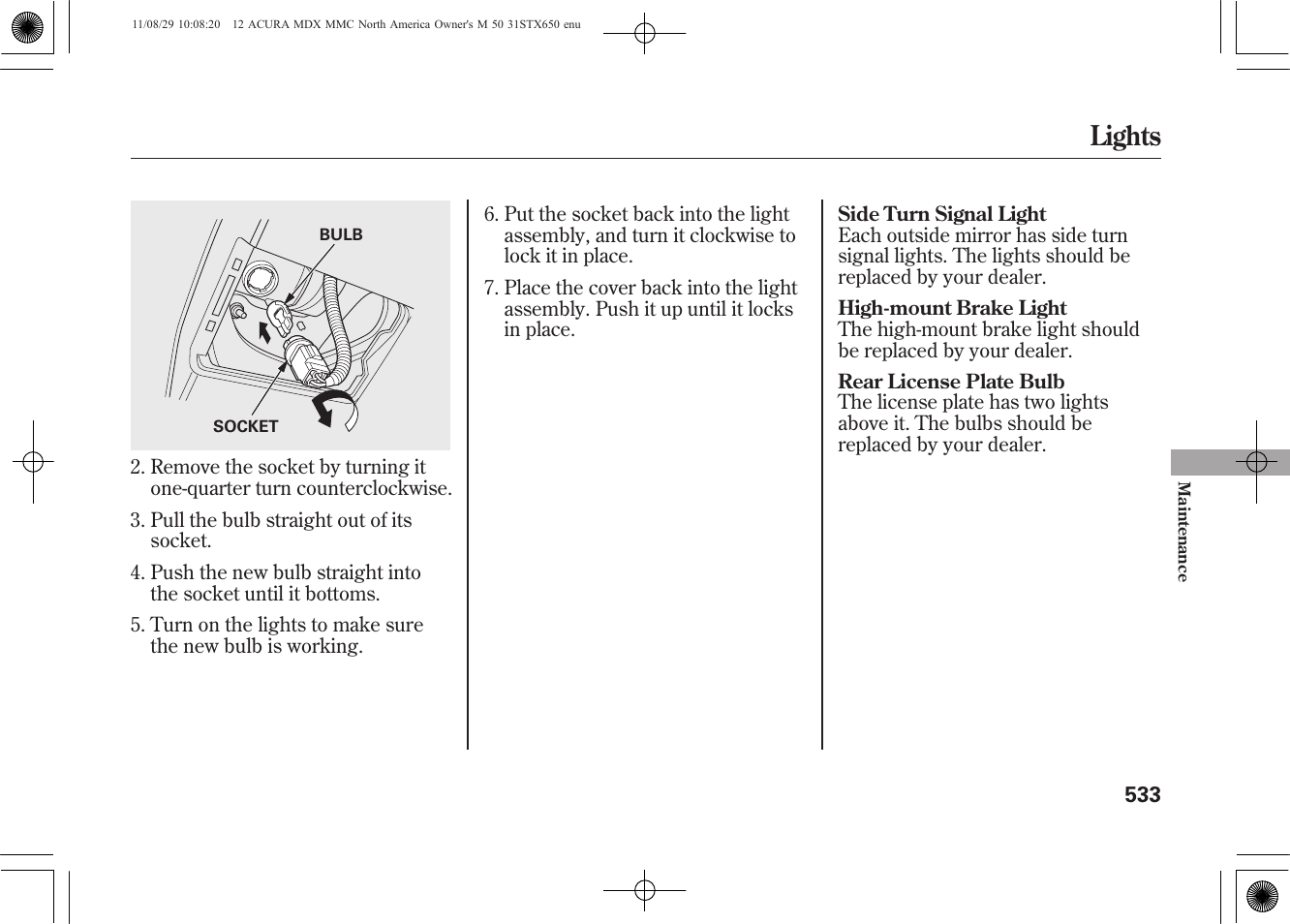 Lights | Acura 2012 MDX User Manual | Page 540 / 617