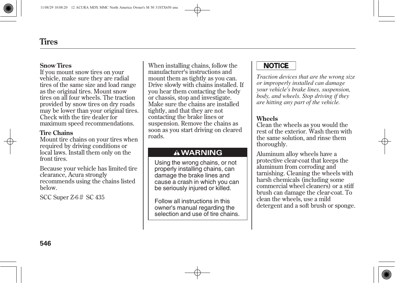 Tires | Acura 2012 MDX User Manual | Page 553 / 617