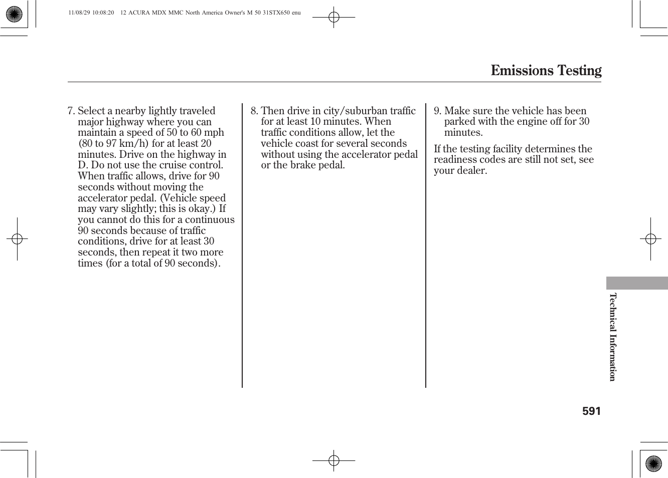 Emissions testing | Acura 2012 MDX User Manual | Page 598 / 617
