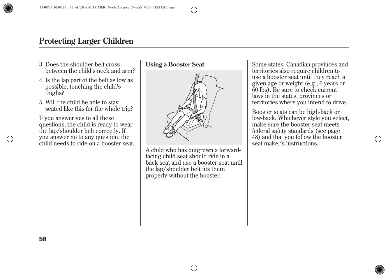 Protecting larger children | Acura 2012 MDX User Manual | Page 65 / 617