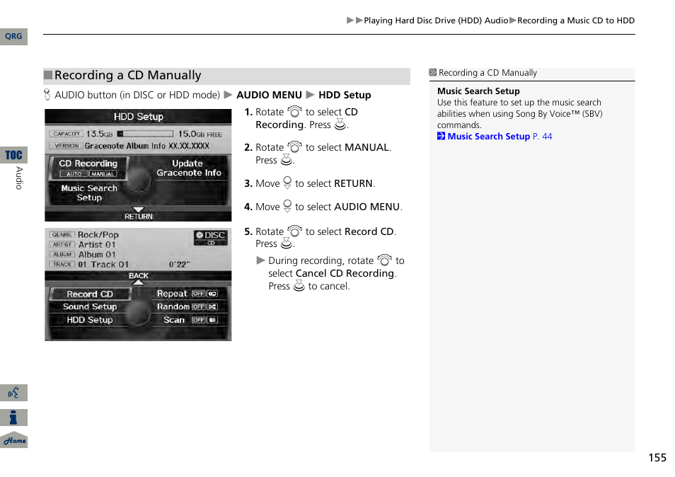 Acura 2014 RDX Navigation User Manual | Page 156 / 260