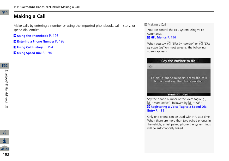 Making a call | Acura 2014 RDX Navigation User Manual | Page 193 / 260