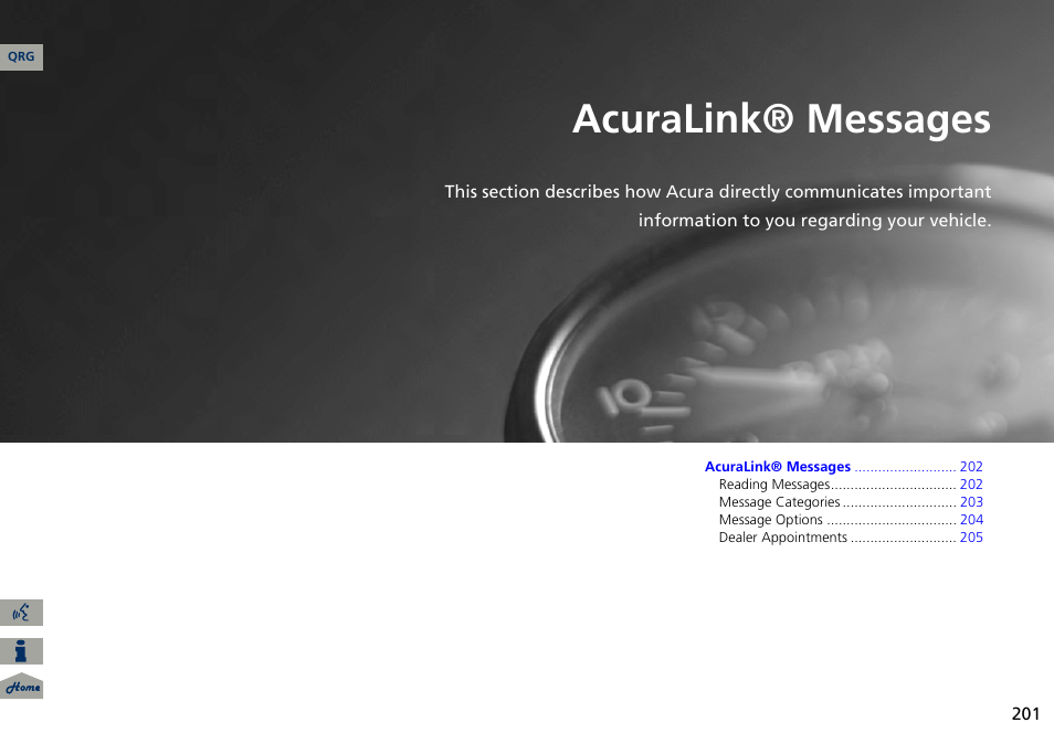 Acuralink® messages, 2 acuralink® messages p. 201, P.201 | Acura 2014 RDX Navigation User Manual | Page 202 / 260