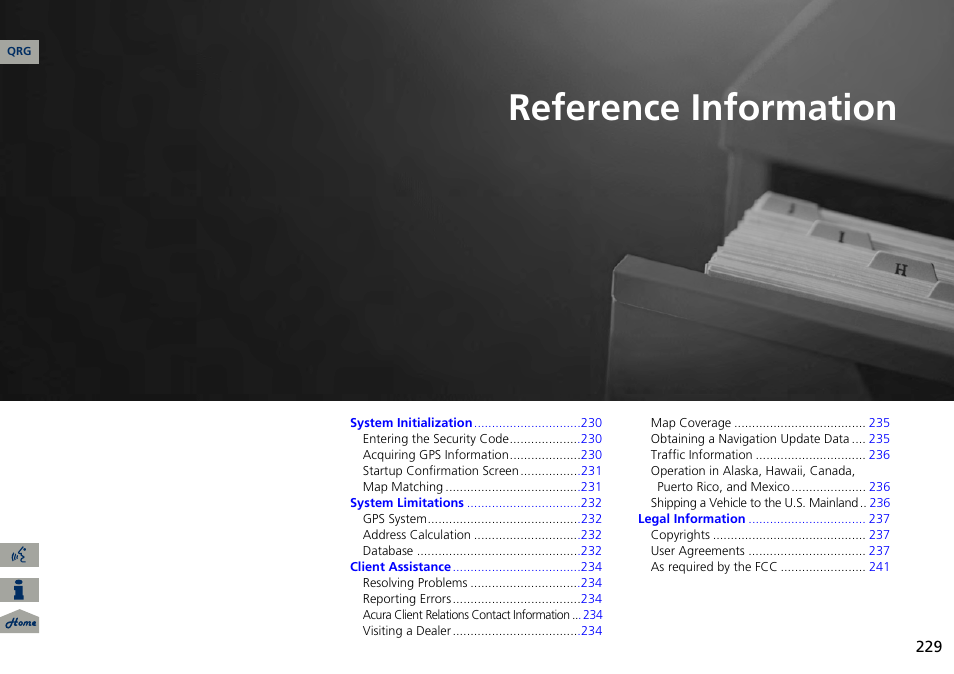 Reference information, 2 reference information p. 229, P.229 | Acura 2014 RDX Navigation User Manual | Page 230 / 260