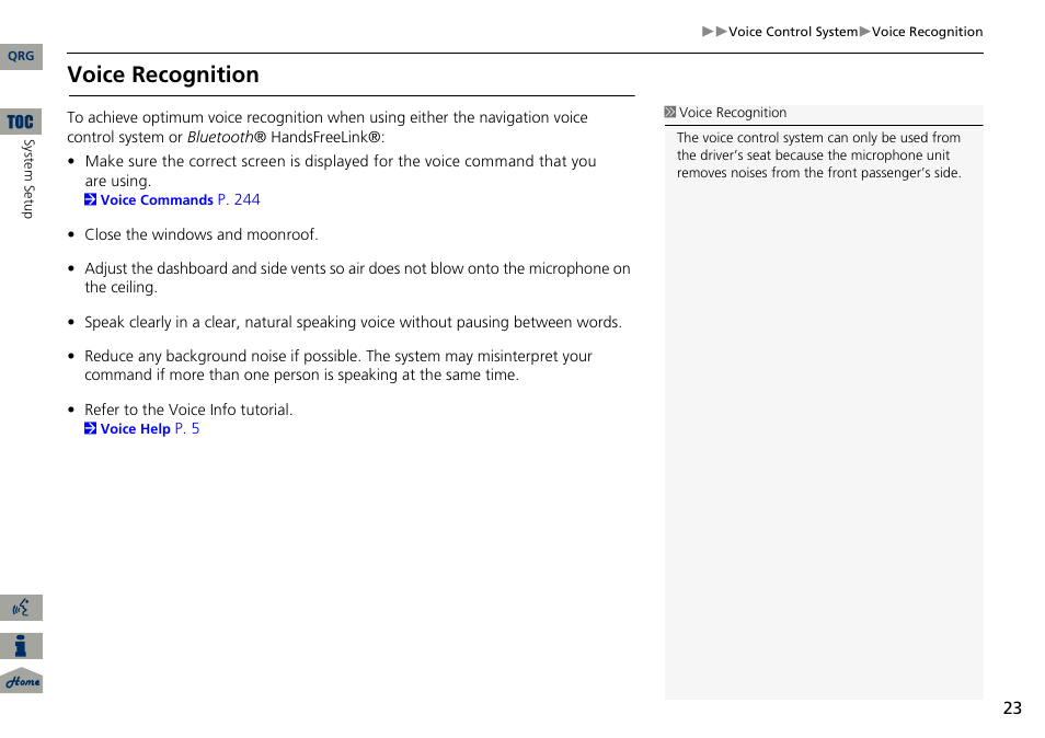 Voice recognition | Acura 2014 RDX Navigation User Manual | Page 24 / 260