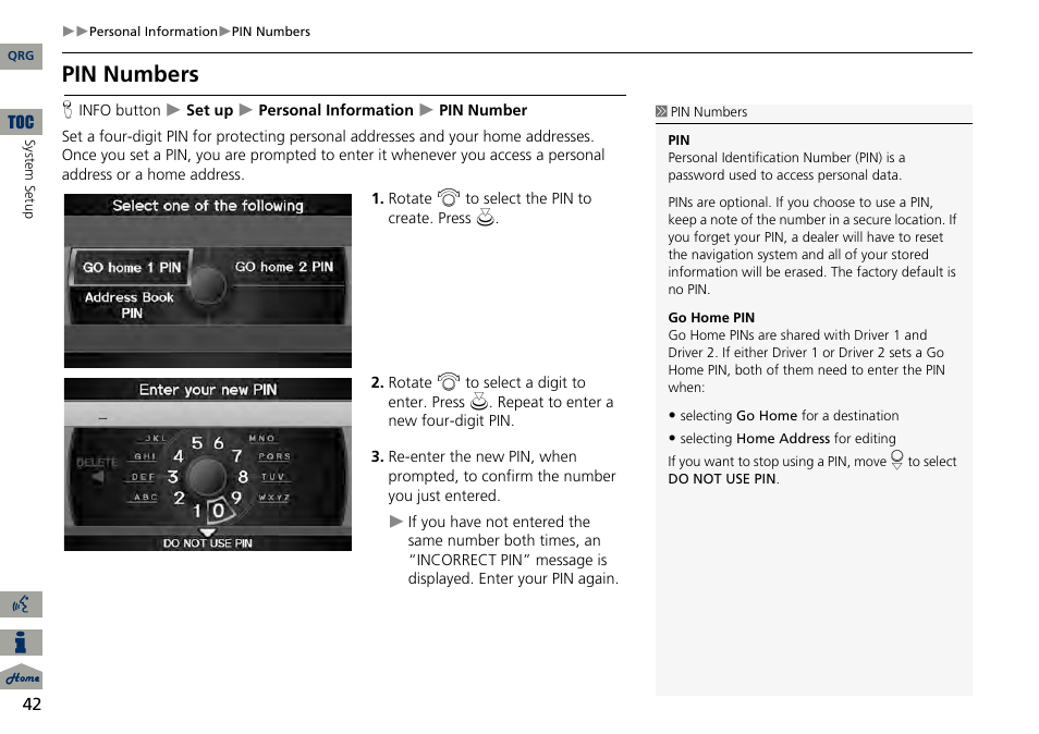 2 pin numbers, P. 42, Pin numbers | Acura 2014 RDX Navigation User Manual | Page 43 / 260