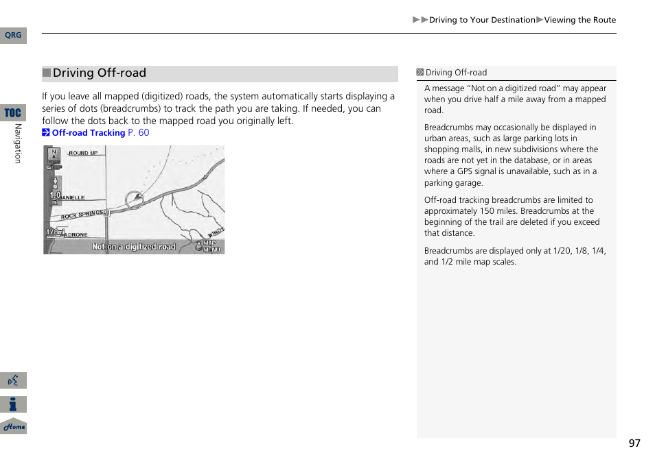 P97), Driving off-road | Acura 2014 RDX Navigation User Manual | Page 98 / 260