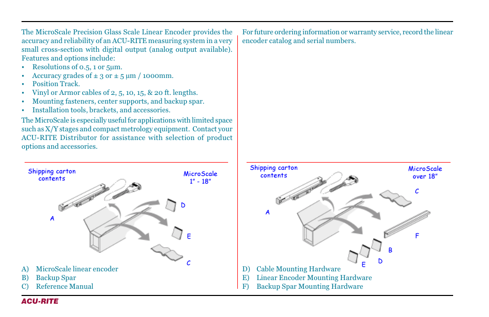 ACU-RITE Microscale User Manual | Page 4 / 20