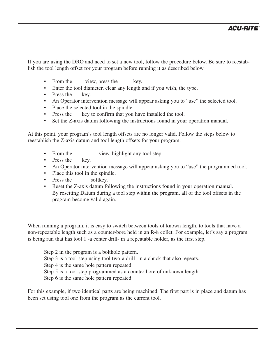 Program steps | ACU-RITE MILLPWR 3 Axes User Manual | Page 100 / 241