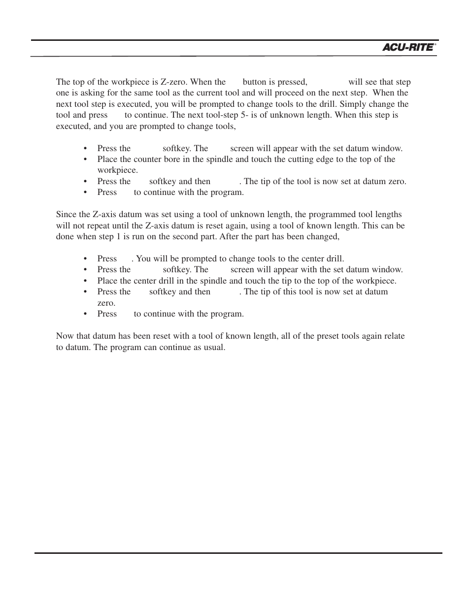 Program steps, Operation manual | ACU-RITE MILLPWR 3 Axes User Manual | Page 101 / 241