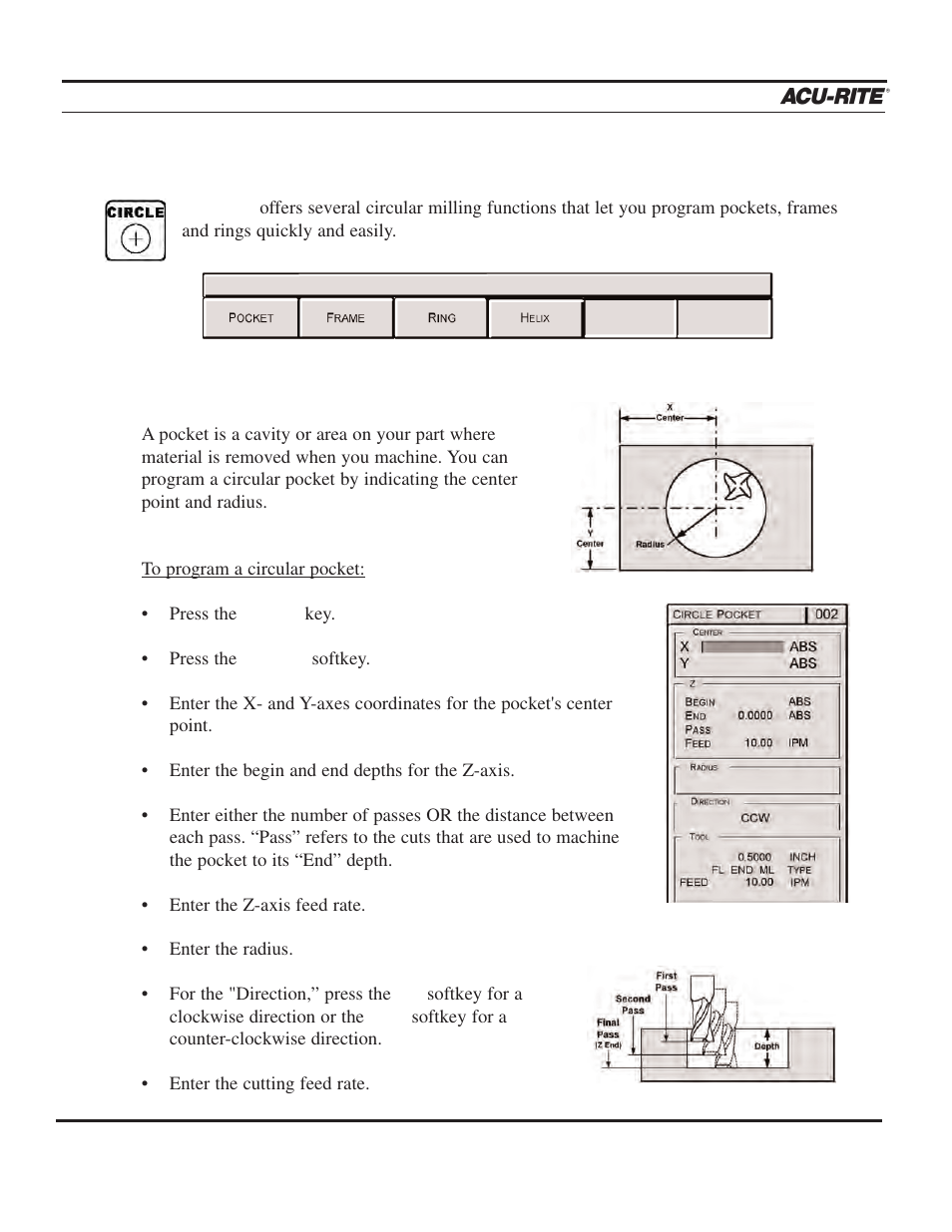 Program steps | ACU-RITE MILLPWR 3 Axes User Manual | Page 118 / 241