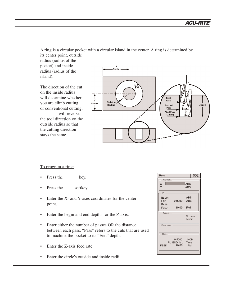 Program steps | ACU-RITE MILLPWR 3 Axes User Manual | Page 122 / 241