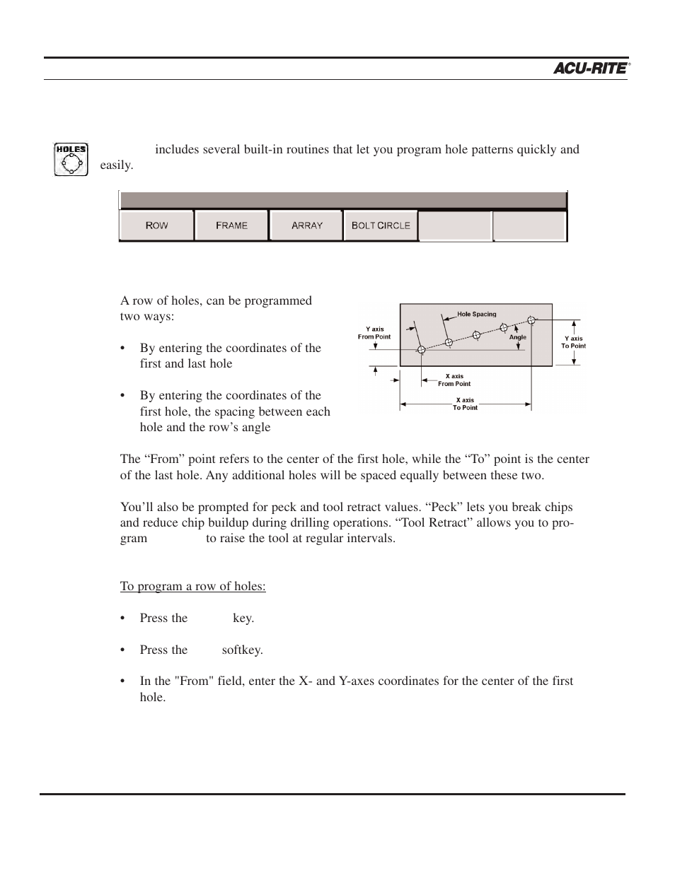 Program steps | ACU-RITE MILLPWR 3 Axes User Manual | Page 126 / 241