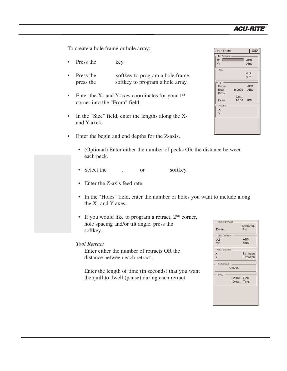 Program steps, Operation manual | ACU-RITE MILLPWR 3 Axes User Manual | Page 129 / 241