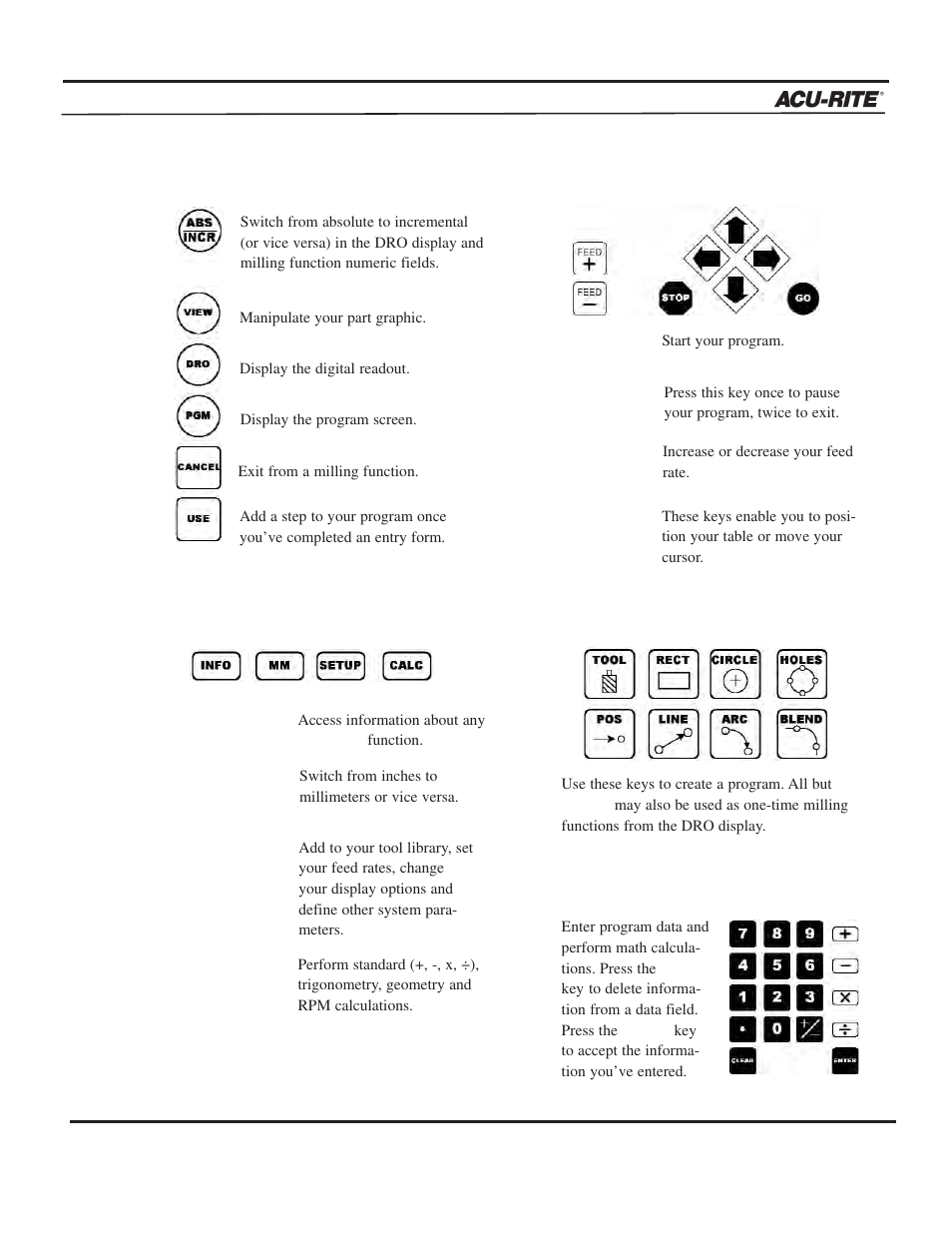 Introduction, Operation manual, Keypad layout | ACU-RITE MILLPWR 3 Axes User Manual | Page 13 / 241