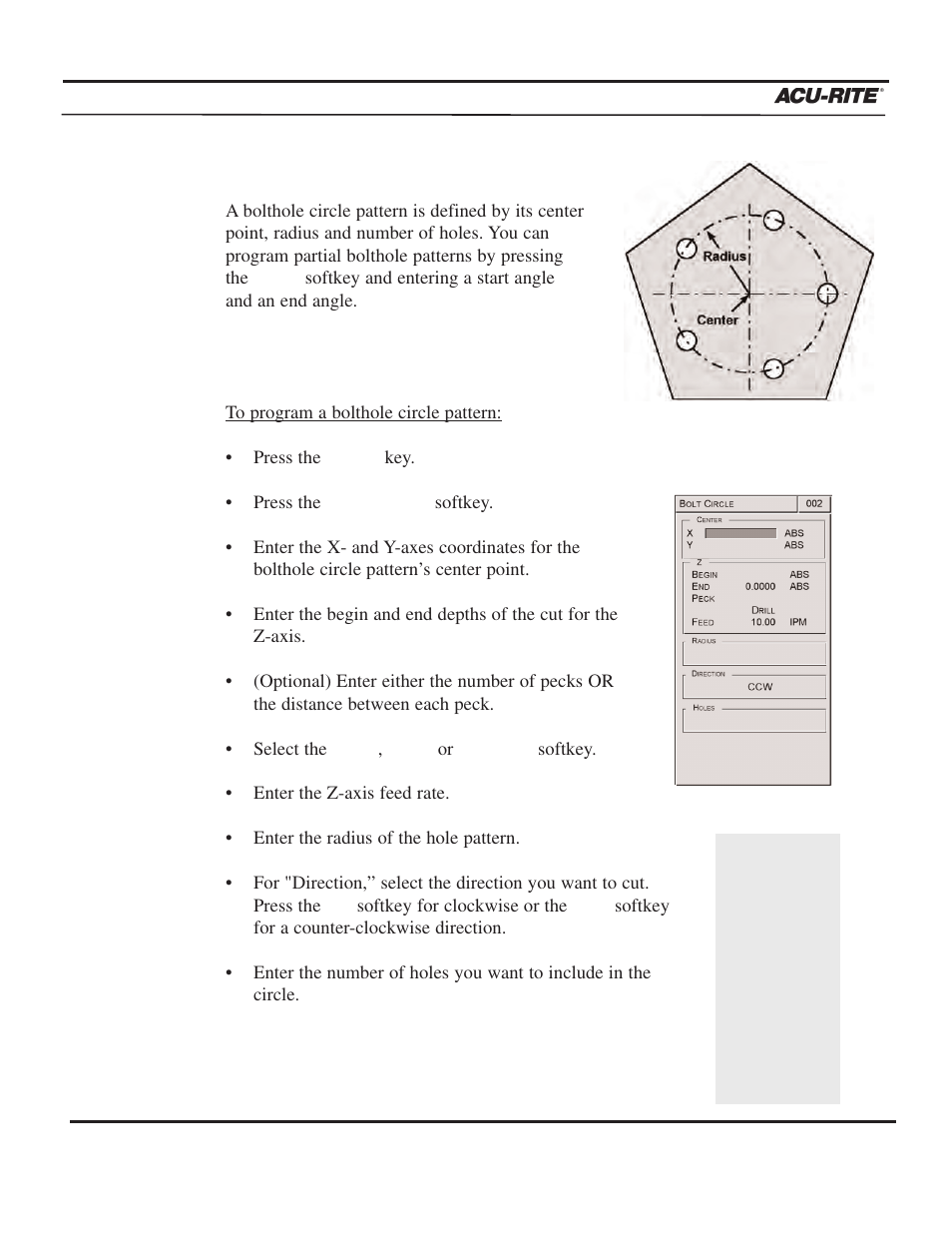 Program steps, Operation manual | ACU-RITE MILLPWR 3 Axes User Manual | Page 131 / 241