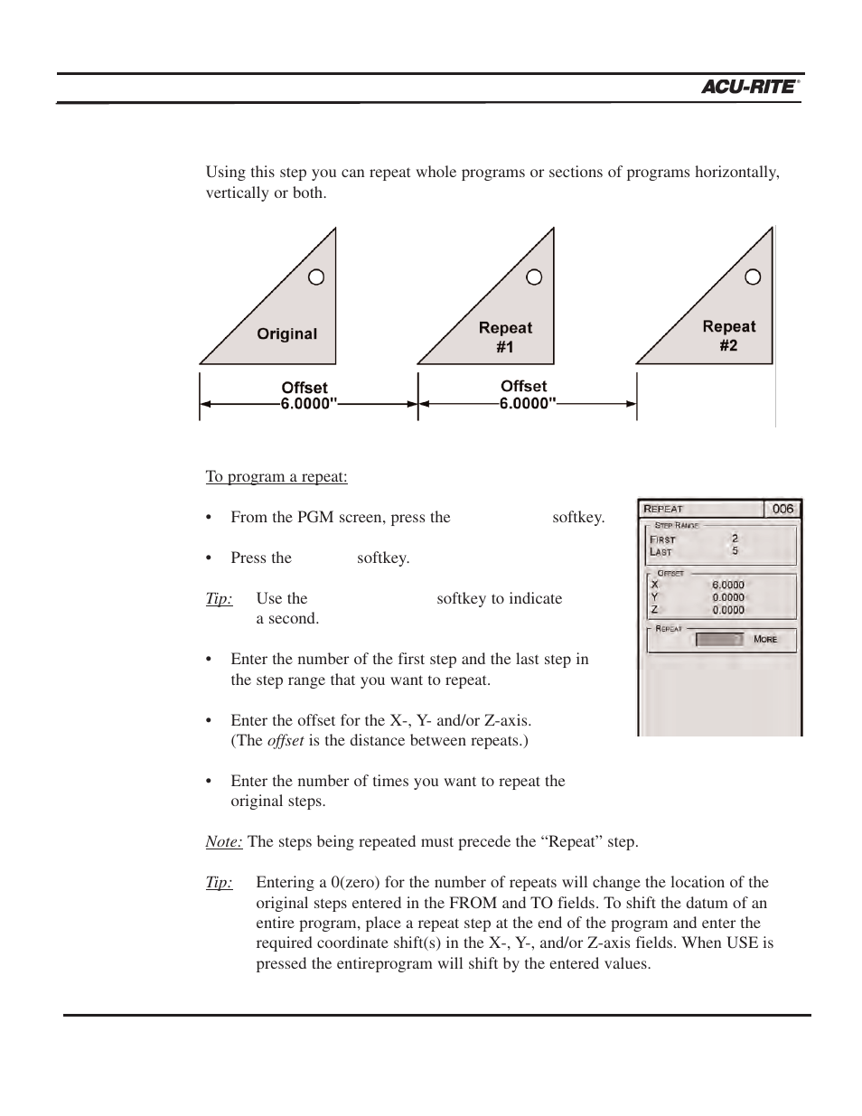 Program steps | ACU-RITE MILLPWR 3 Axes User Manual | Page 135 / 241