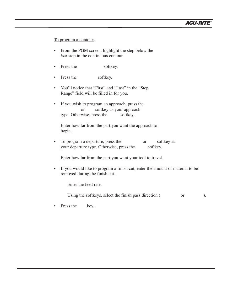 Program steps, Operation manual | ACU-RITE MILLPWR 3 Axes User Manual | Page 139 / 241