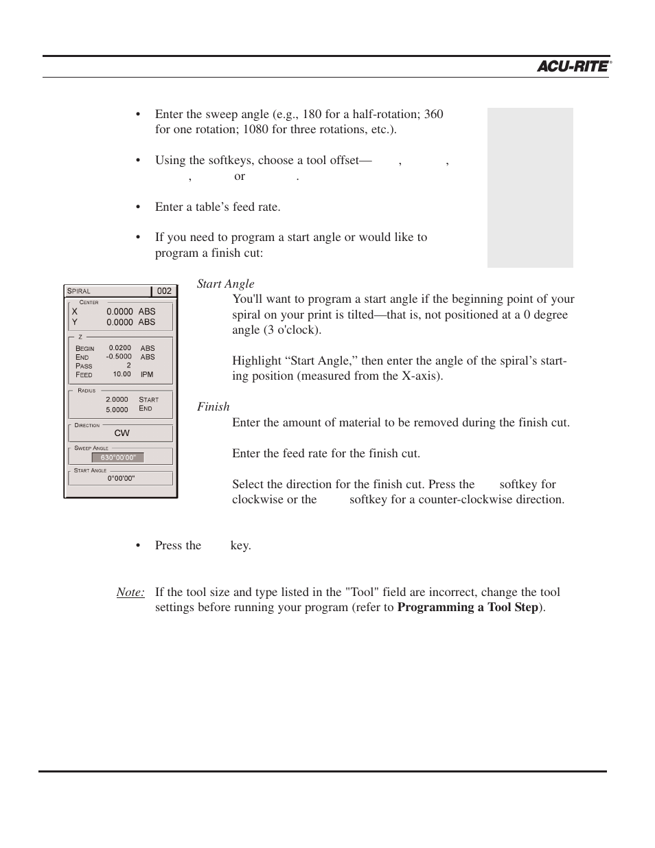 Program steps, Operation manual | ACU-RITE MILLPWR 3 Axes User Manual | Page 152 / 241