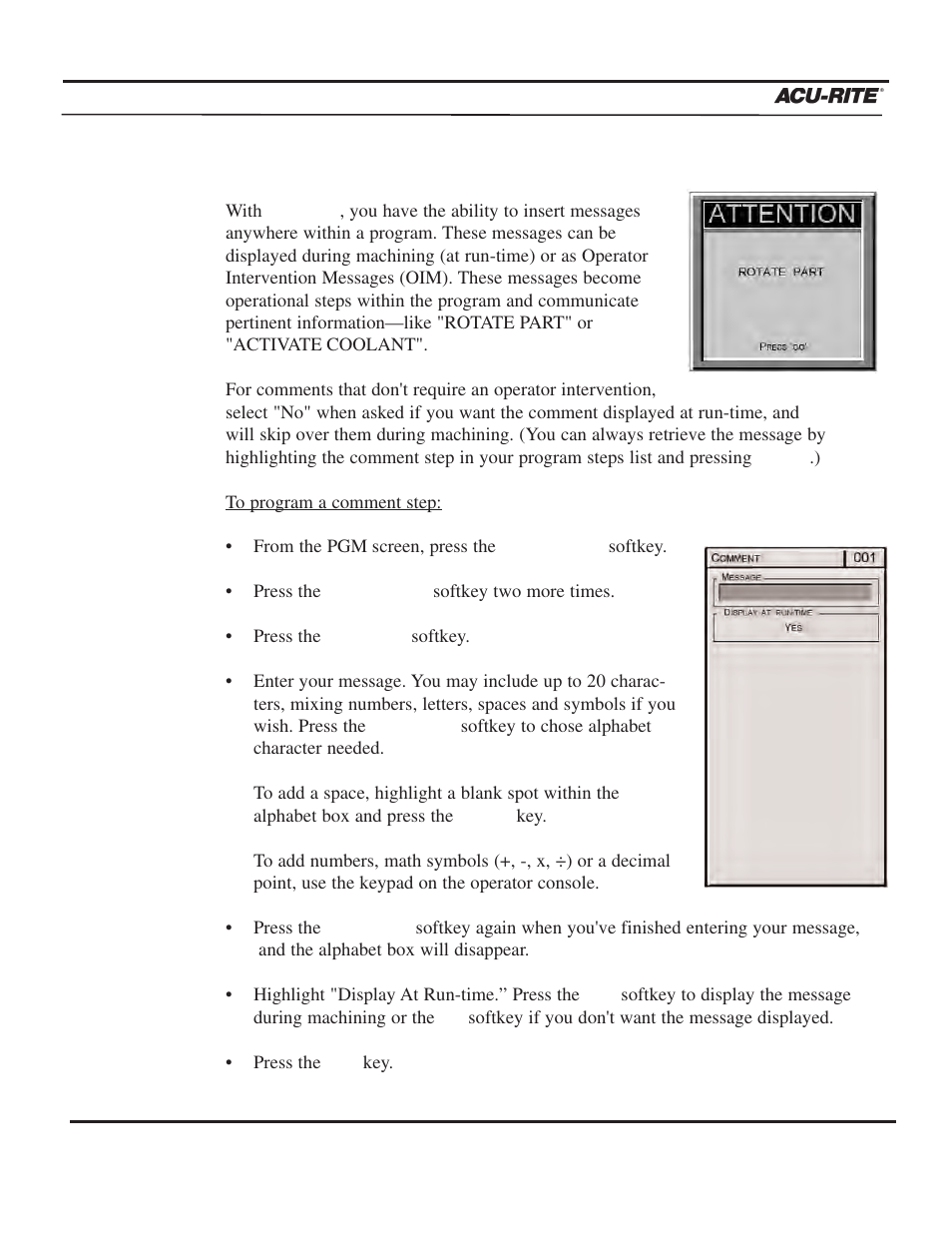 Program steps, Operation manual | ACU-RITE MILLPWR 3 Axes User Manual | Page 153 / 241