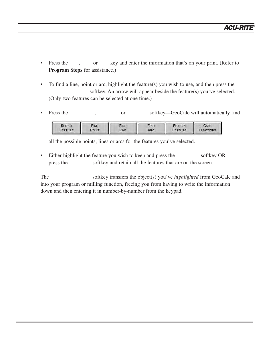 Calculator, Operation manual | ACU-RITE MILLPWR 3 Axes User Manual | Page 168 / 241