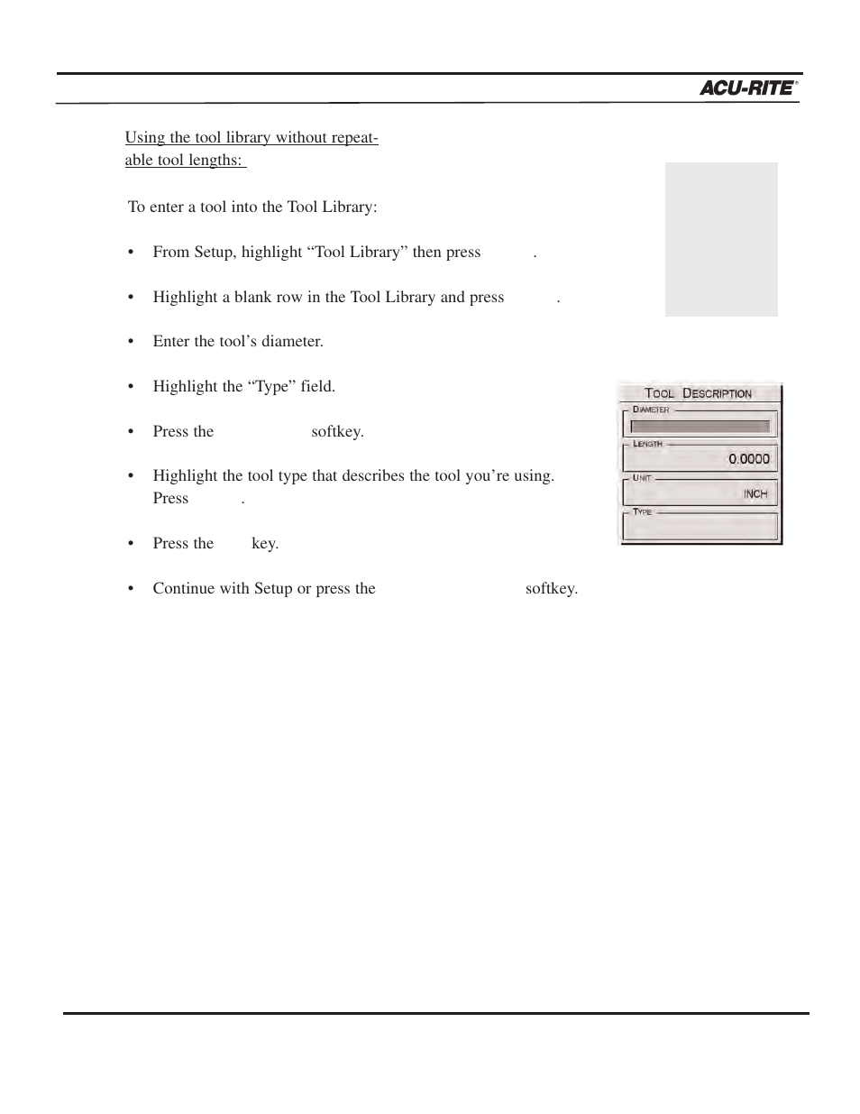 Setup, Operation manual | ACU-RITE MILLPWR 3 Axes User Manual | Page 183 / 241