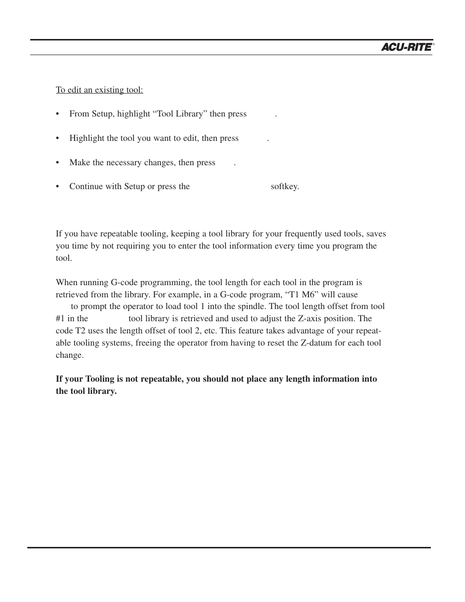 Setup, Operation manual | ACU-RITE MILLPWR 3 Axes User Manual | Page 184 / 241