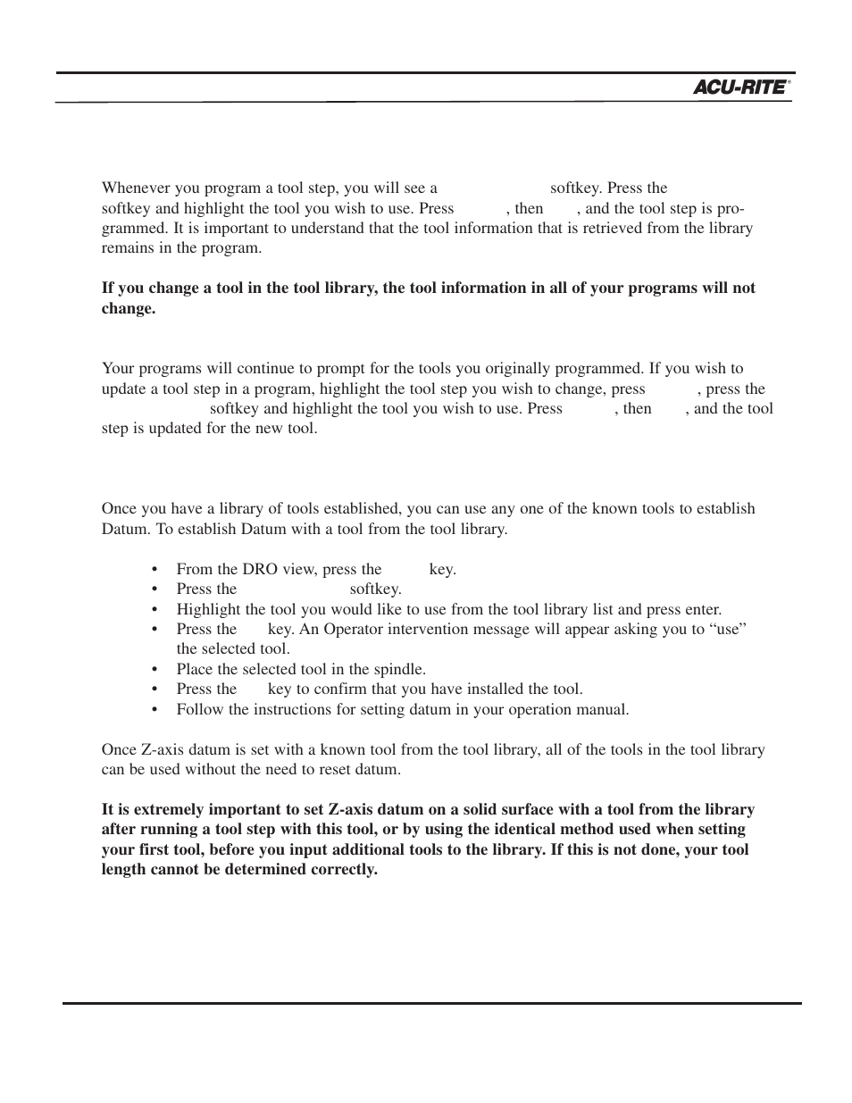 Setup, Operation manual | ACU-RITE MILLPWR 3 Axes User Manual | Page 187 / 241