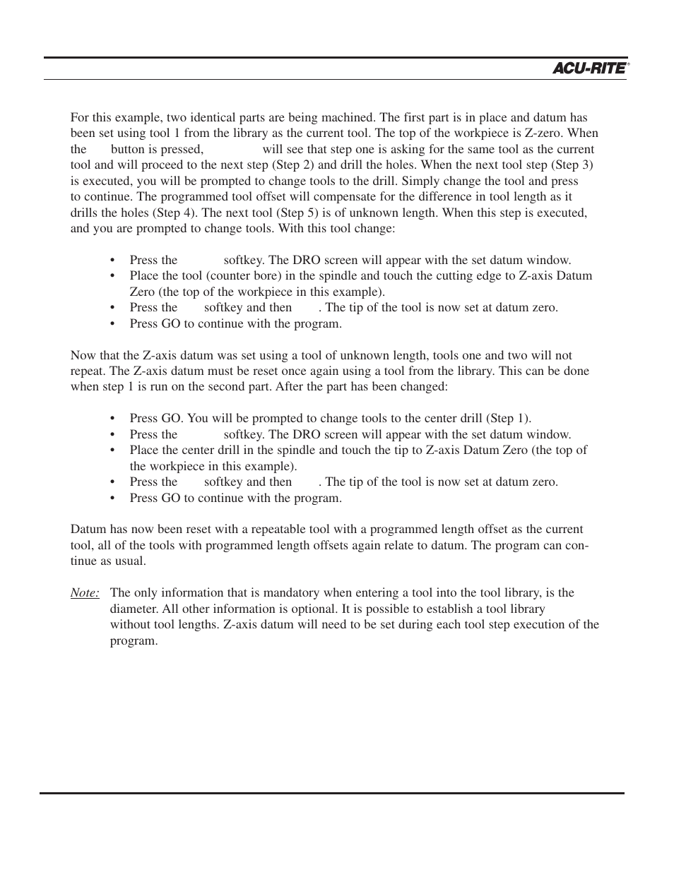 Setup, Operation manual | ACU-RITE MILLPWR 3 Axes User Manual | Page 190 / 241