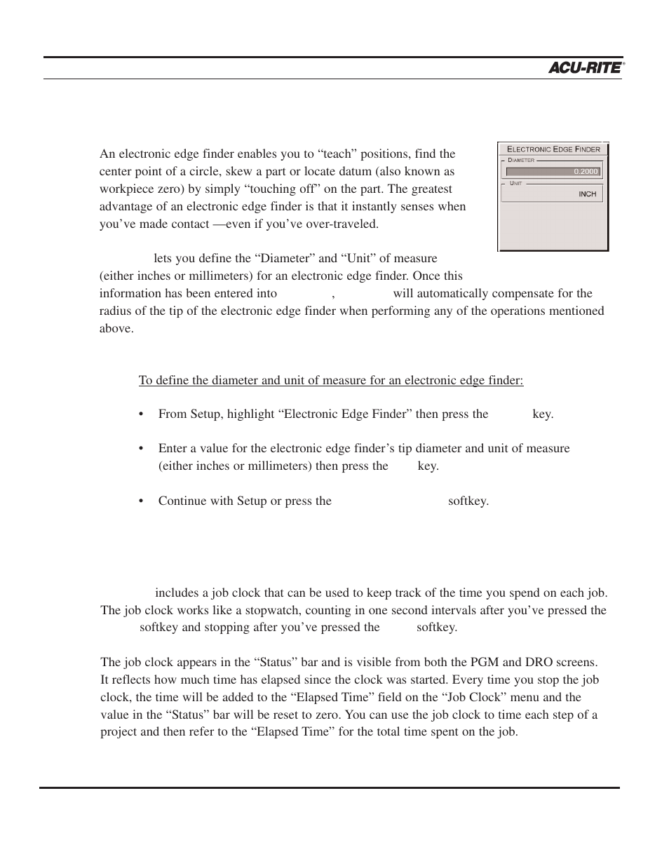 Setup, Operation manual | ACU-RITE MILLPWR 3 Axes User Manual | Page 194 / 241
