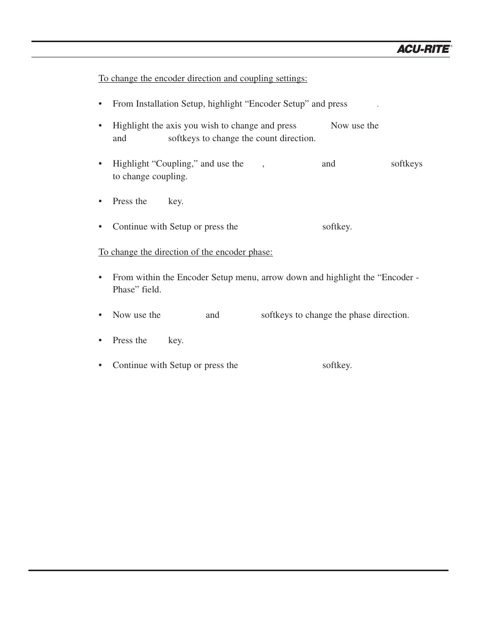 Setup, Operation manual | ACU-RITE MILLPWR 3 Axes User Manual | Page 200 / 241