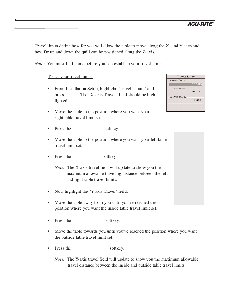 Setup | ACU-RITE MILLPWR 3 Axes User Manual | Page 201 / 241