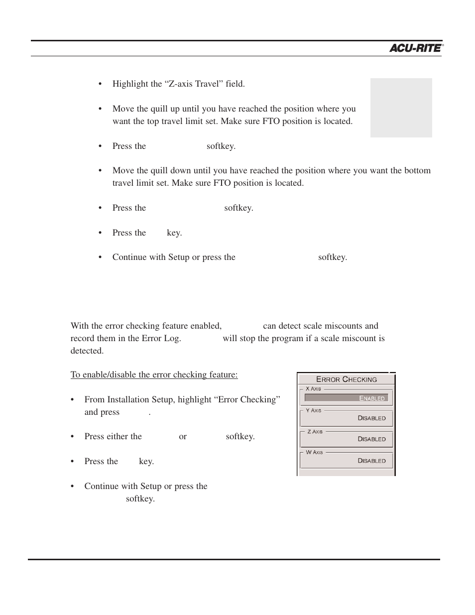 Setup, Operation manual | ACU-RITE MILLPWR 3 Axes User Manual | Page 202 / 241