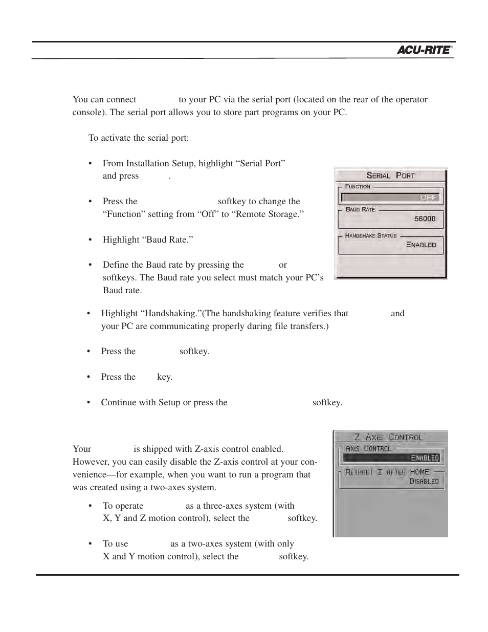 Setup, Operation manual | ACU-RITE MILLPWR 3 Axes User Manual | Page 203 / 241