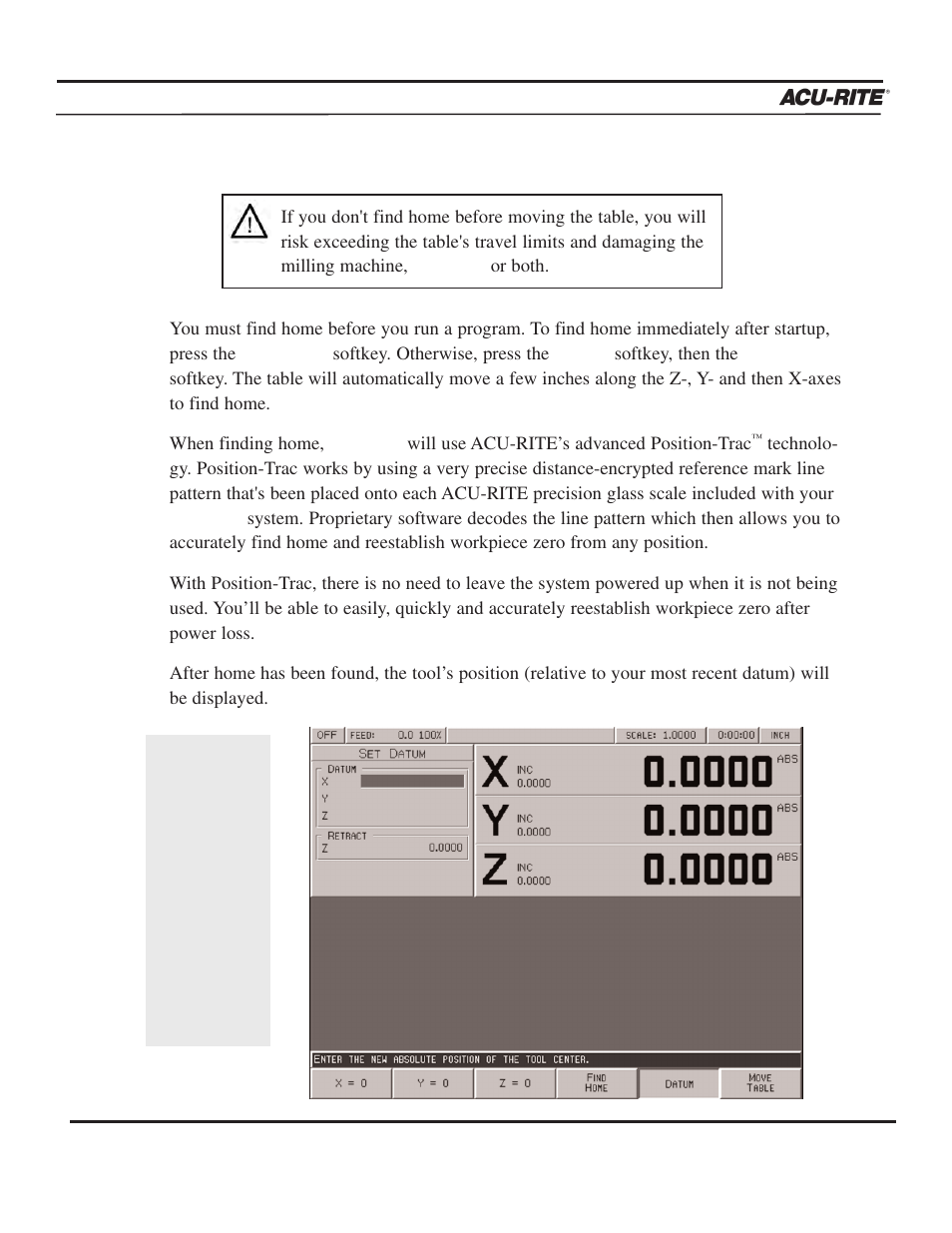 Operation manual | ACU-RITE MILLPWR 3 Axes User Manual | Page 26 / 241