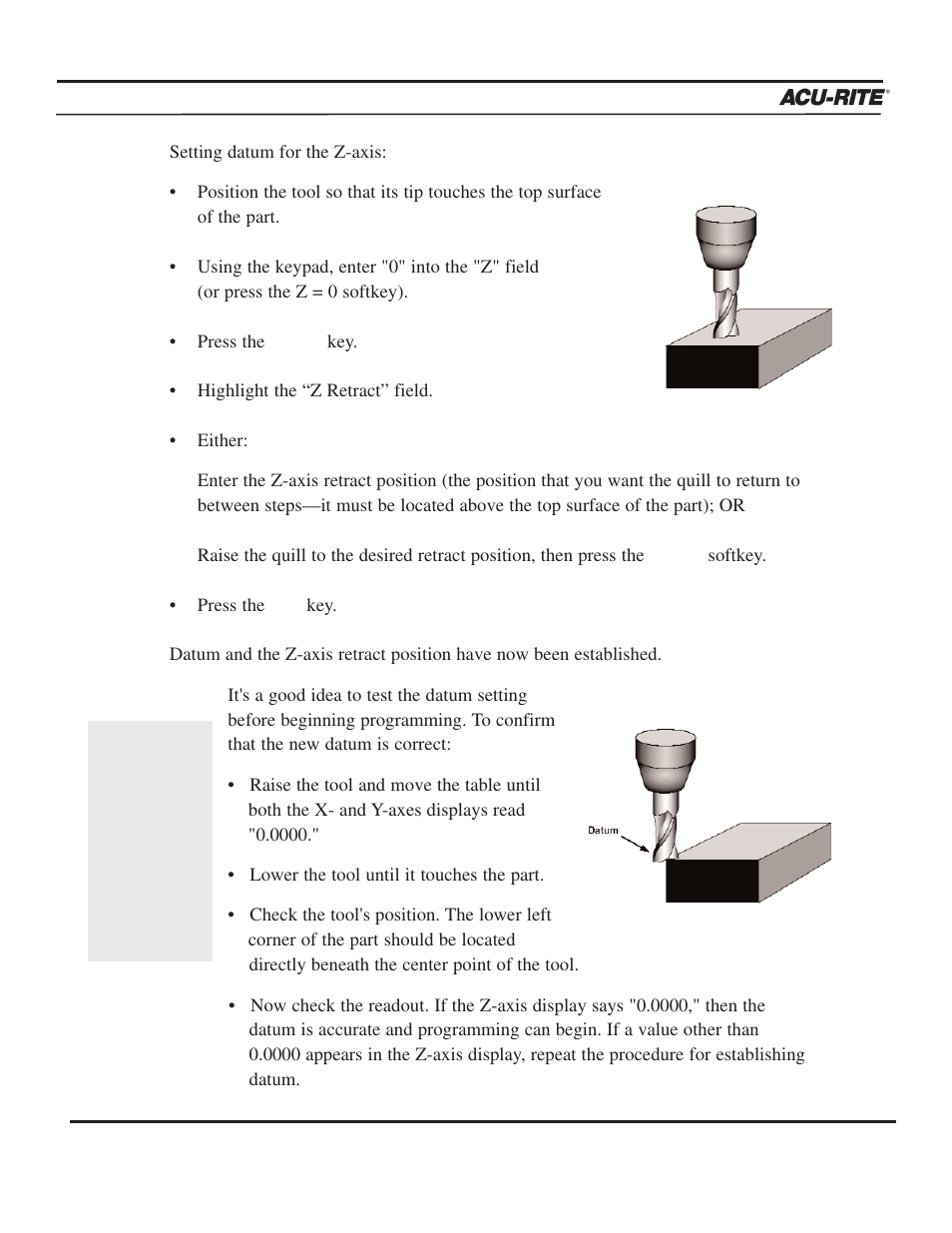 ACU-RITE MILLPWR 3 Axes User Manual | Page 34 / 241