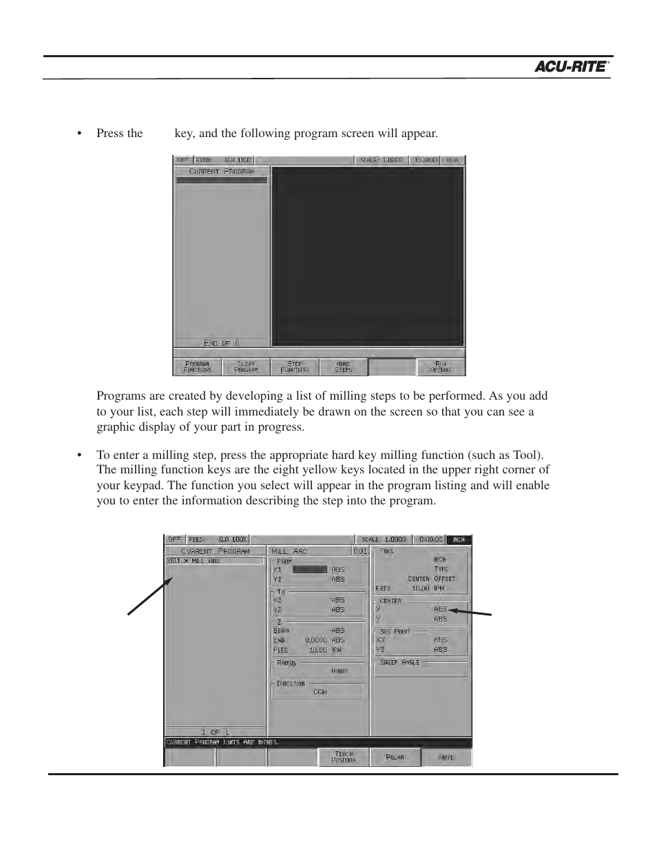 Programming, Operation manual, Creating a program | ACU-RITE MILLPWR 3 Axes User Manual | Page 41 / 241